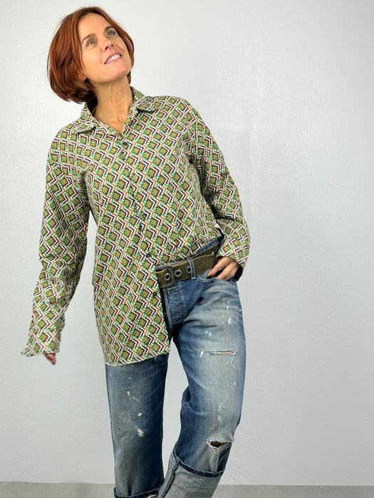 Blouse met retro printje