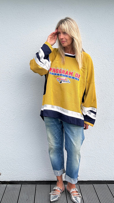 Geel blauw ijshockey shirt