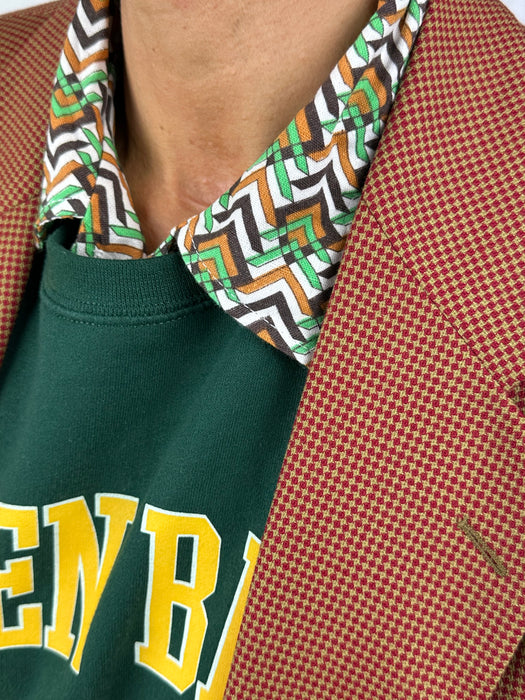 Colbert met rood-beige mini ruitje