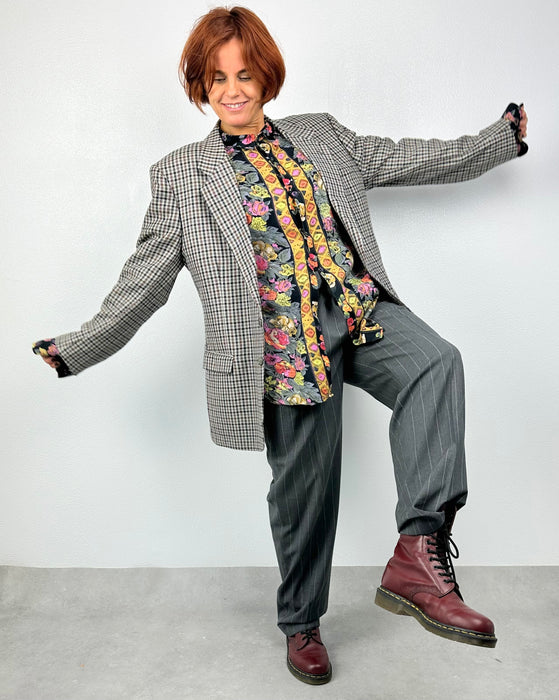 Grijze krijtstreep pantalon