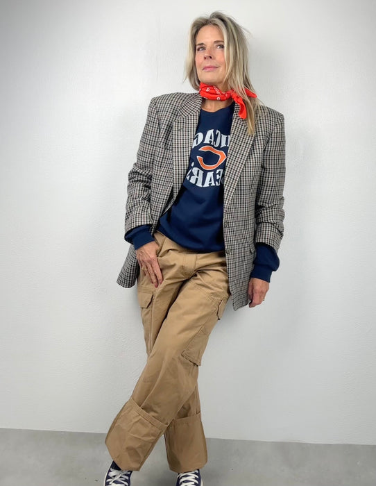 Grijs geruite blazer