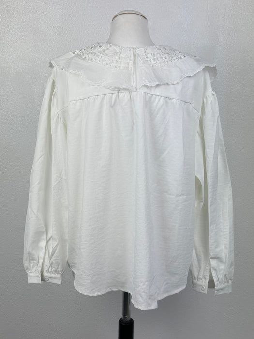Blouse met grote kanten kraag