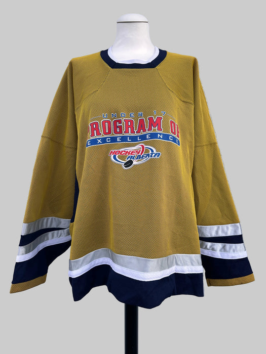 Geel blauw ijshockey shirt