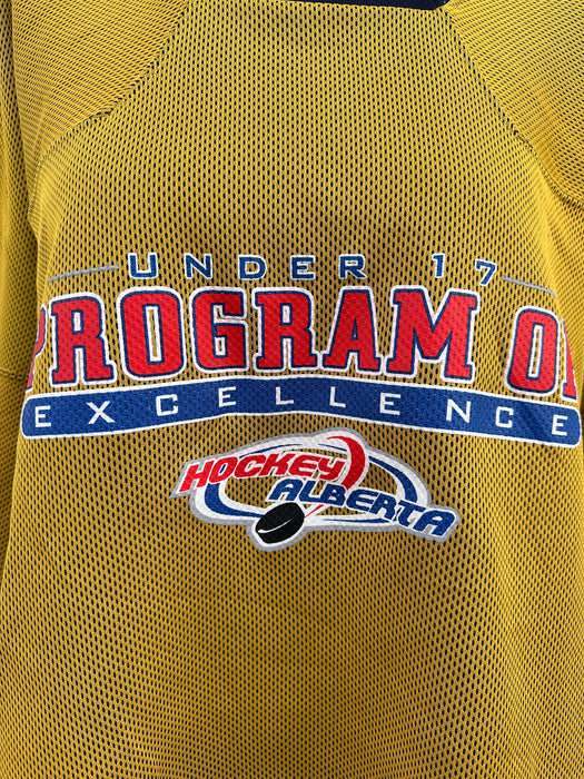 Geel blauw ijshockey shirt