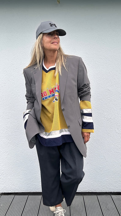Colbert en pantalon in muisgrijs
