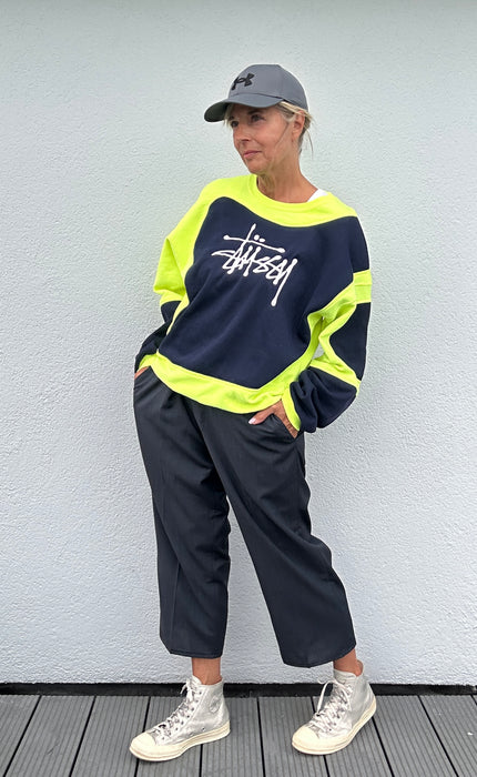 Blauwe reworked (heren)pantalon