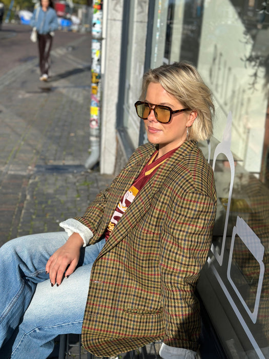 Groene geruit colbert