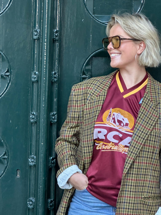 Groene geruit colbert