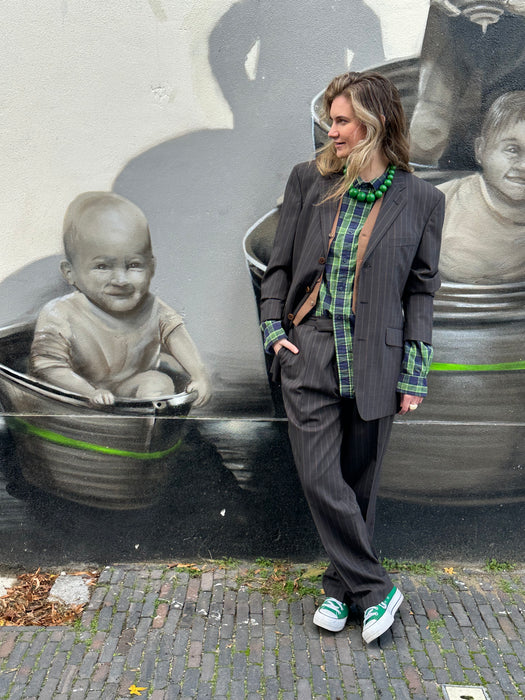 Groen blauw geruit overhemd