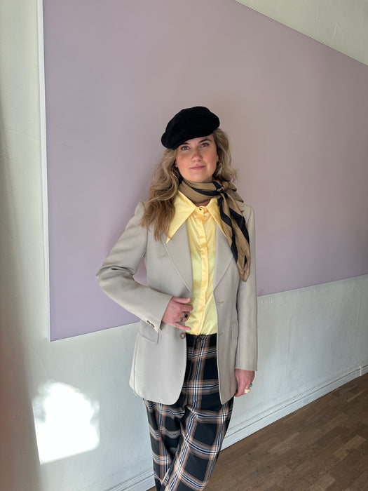 Zwart bruin beige geruite broek