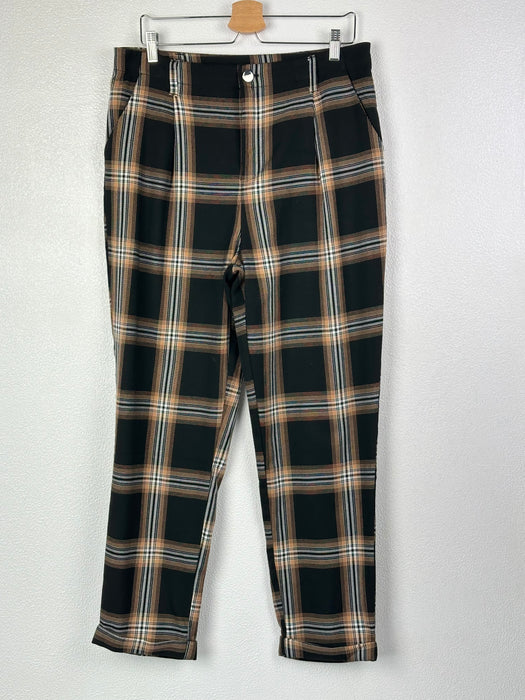 Zwart bruin beige geruite broek