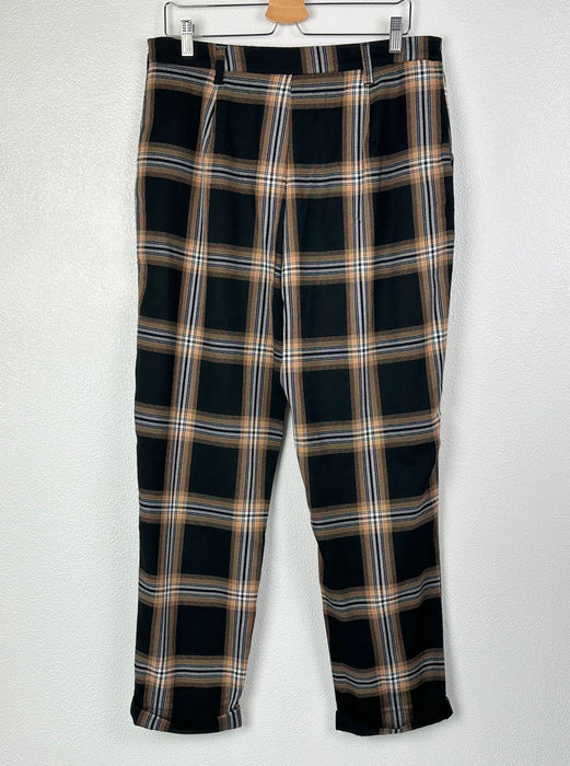 Zwart bruin beige geruite broek