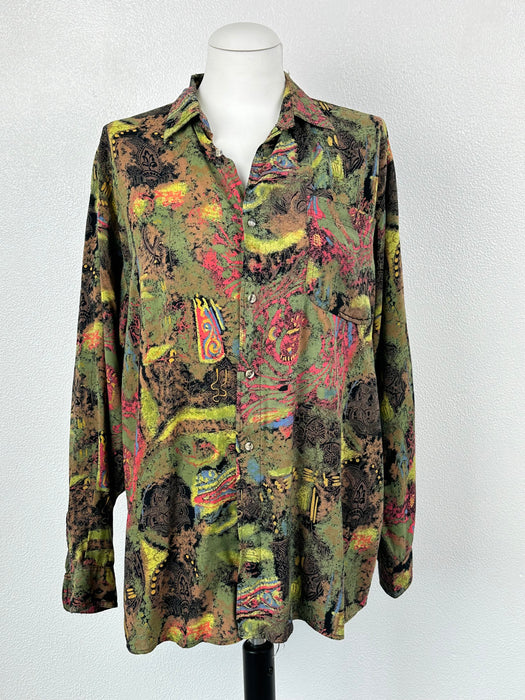 Vintage blouse met retro print
