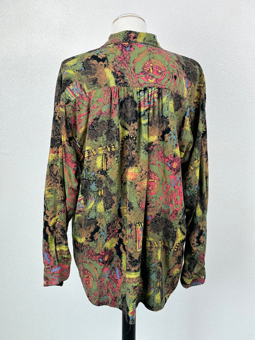 Vintage blouse met retro print