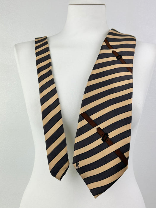 Stropdas bruin/beige strepen