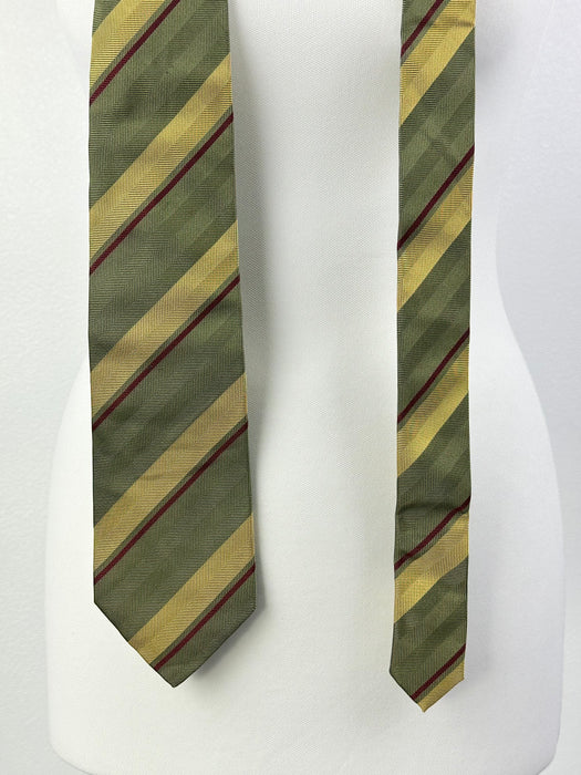 Stropdas met schuine kaki en oker banen