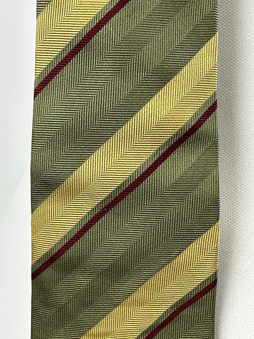 Stropdas met schuine kaki en oker banen