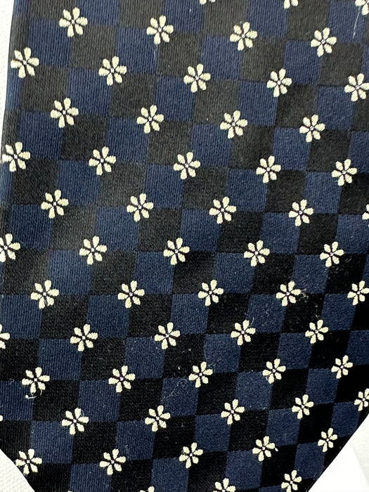 Stropdas zwart met lichte bloemetjes