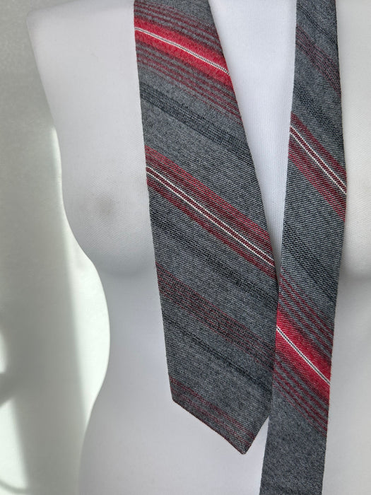 Vintage stropdas in grijs met rood