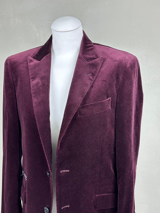 Bordeauxrood fluwelen colbert