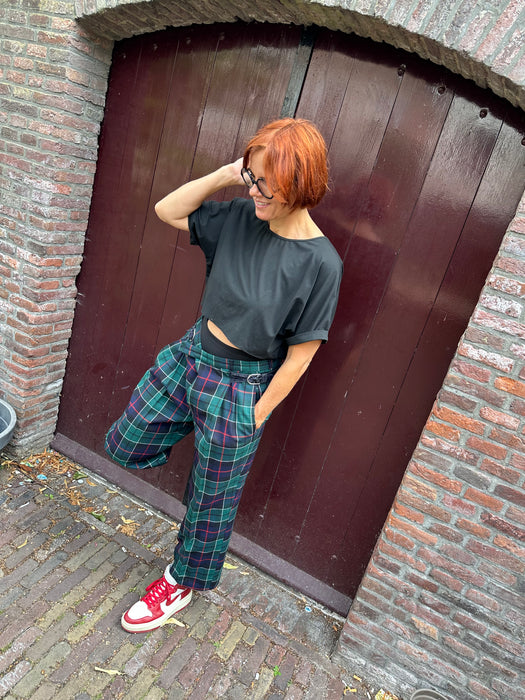 Enkellange schotse ruit broek