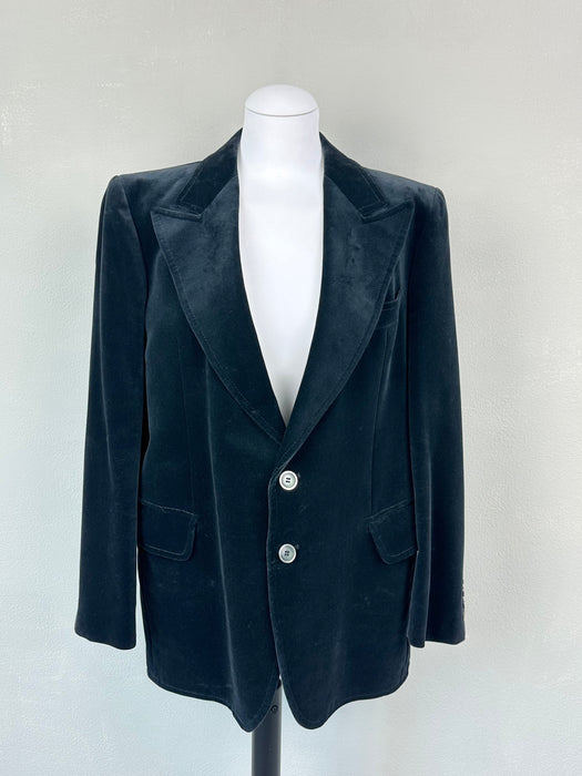 Zwart fluwelen vintage colbert