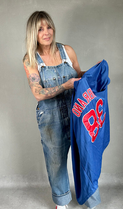 Blauw baseball shirt