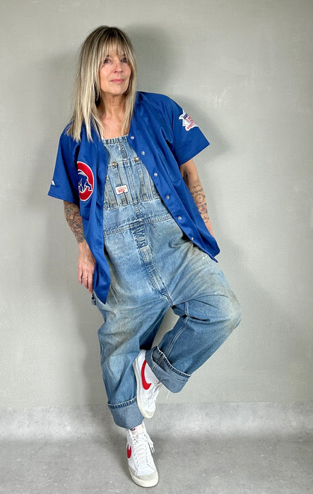 Blauw baseball shirt