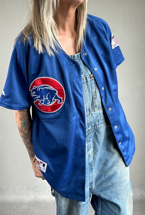 Blauw baseball shirt
