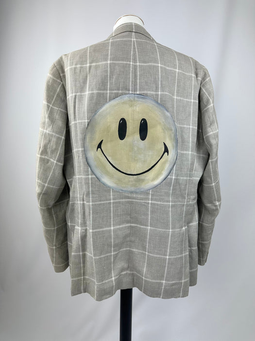 Beige linnenlook smiley blazer