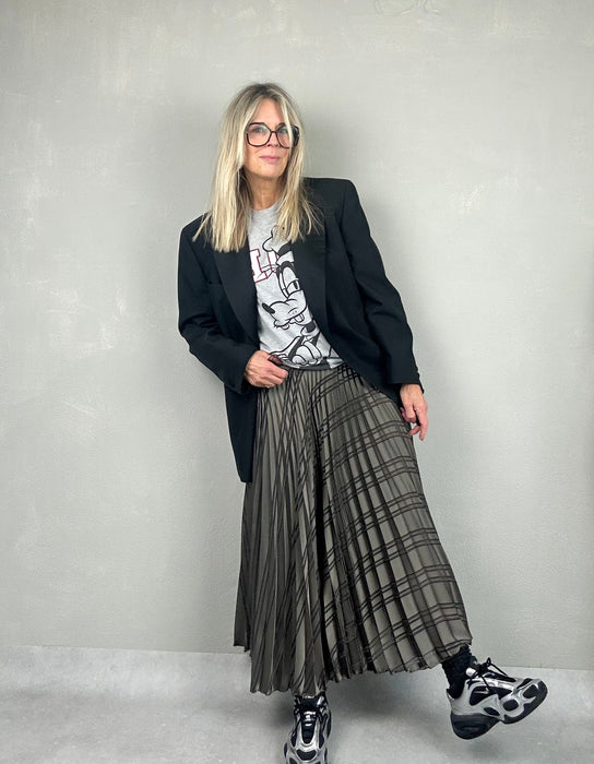 Grijsgroene plissérok