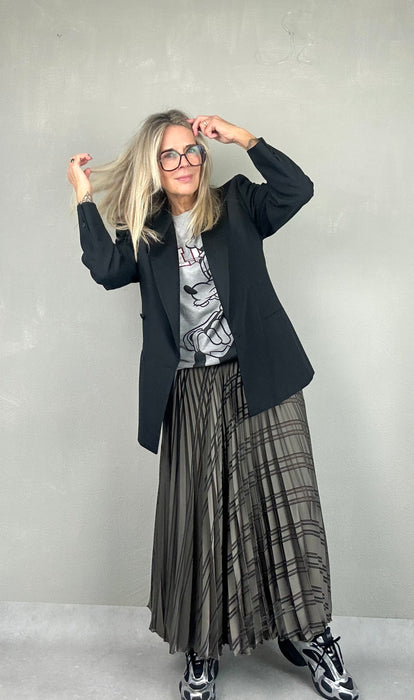 Grijsgroene plissérok