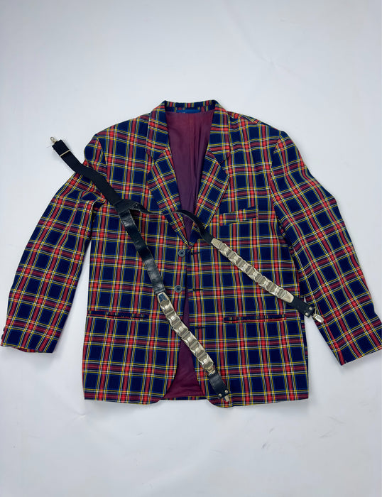 Rood/blauw geruite blazer