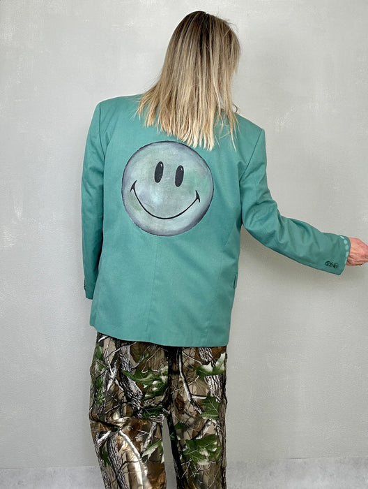 Zeegroene smiley blazer