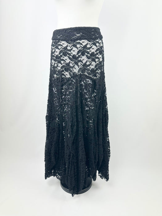 Zwarte kanten maxi rok