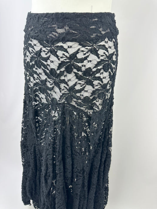 Zwarte kanten maxi rok