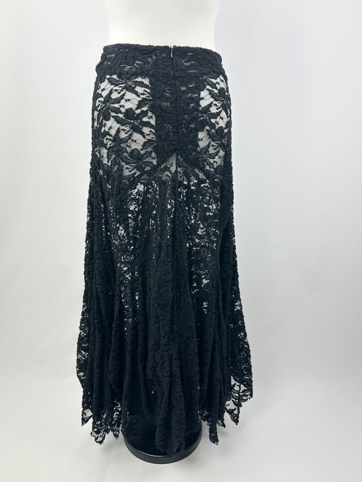 Zwarte kanten maxi rok