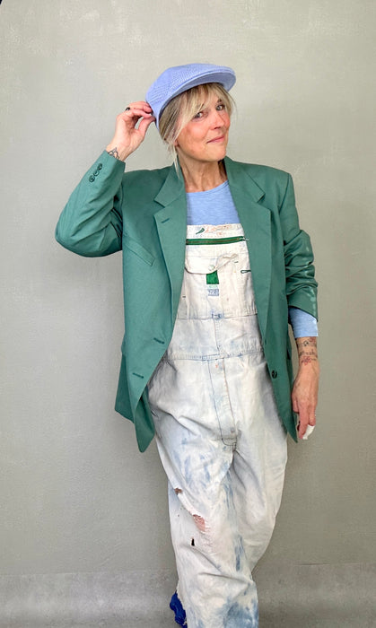 Zeegroene smiley blazer