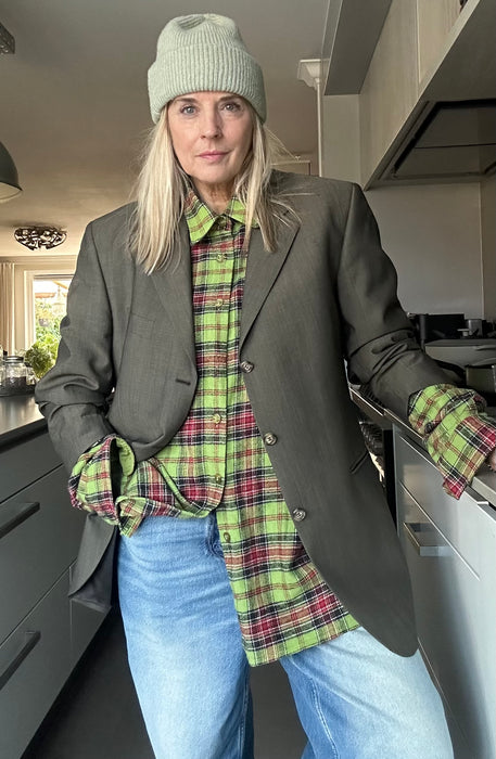 Houthakkers blouse in fel groen
