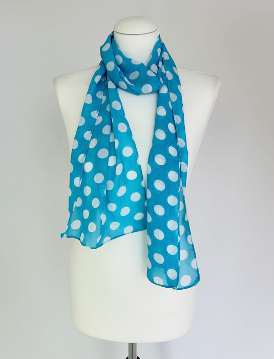 Blauw polkadots sjaaltje