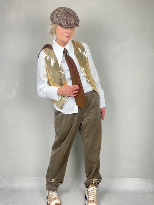 Gouden pailletten gilet