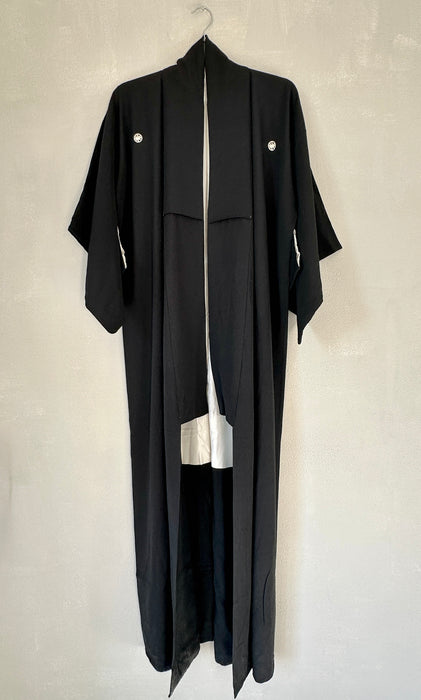 Zwarte lange kimono