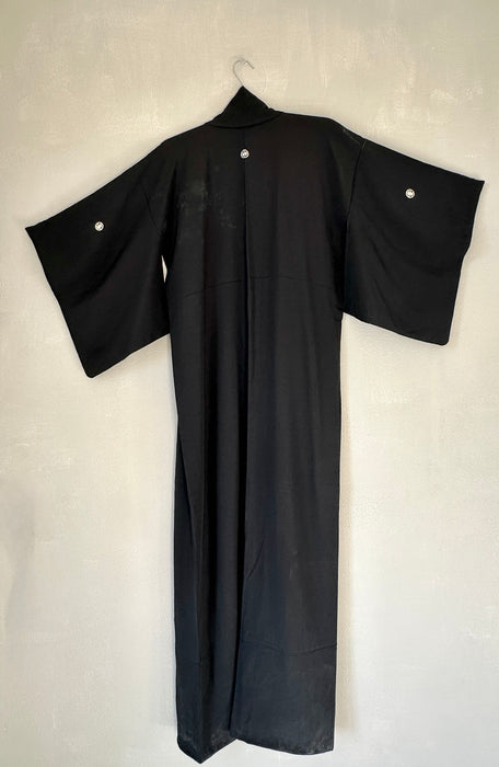 Zwarte lange kimono