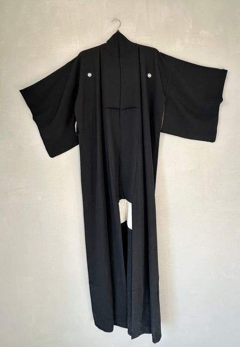 Zwarte lange kimono