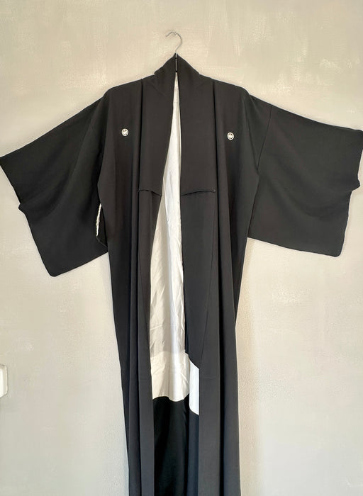 Zwarte lange kimono