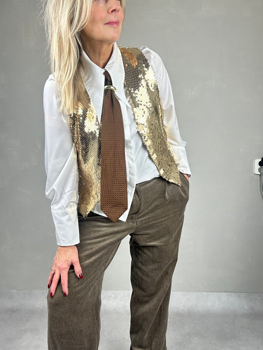 Gouden pailletten gilet