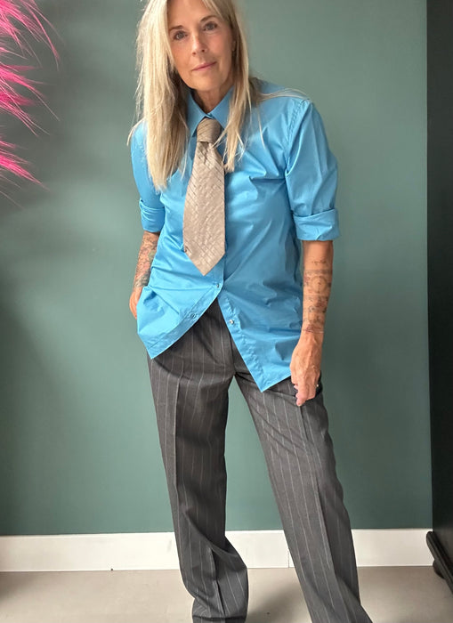 Grijze krijtstreep pantalon