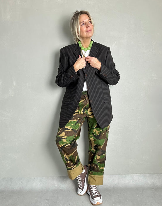 Chocolade bruin krijtstreep