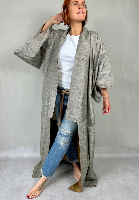 Lange grijze kimono
