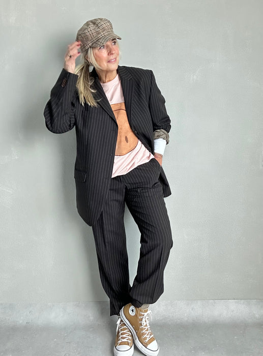 Chocolade bruin krijtstreep